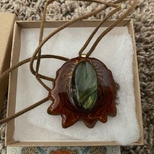 Third eye pine cone necklace